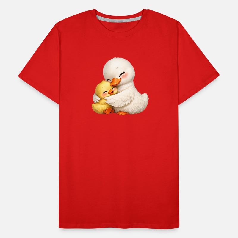 Mutter-Ente kuschelt mit ihrem Baby Männer Premium Bio T-Shirt