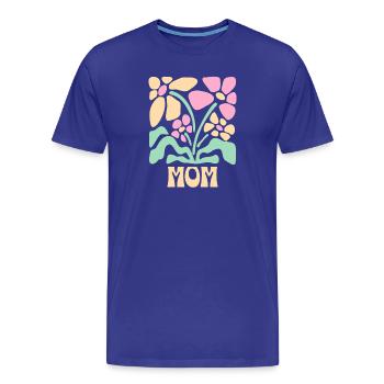 Muttertag Blumen MOM - Männer Premium Bio T-Shirt - Königsblau - Vorne - Damien (186cm)