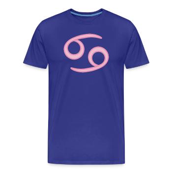 Signe du signe du Cancer Symbole du Signe Zodiacal Rose Pastel - T-shirt bio Premium Homme - bleu roi - Devant - Damien (186cm)