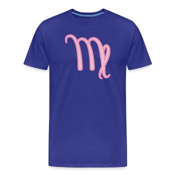Symbole du signe du signe du signe de la Vierge rose pastel - T-shirt bio Premium Homme - bleu roi - Devant - Damien (186cm)