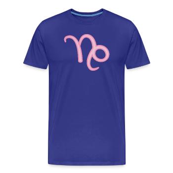 Signe du signe du Capricorne rose pastel - T-shirt bio Premium Homme - bleu roi - Devant - Damien (186cm)
