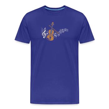 Violin Sheet Music Violin Musician Classical Music - Men's Premium Organic T-Shirt - royal blue - Front - Damien (186cm)