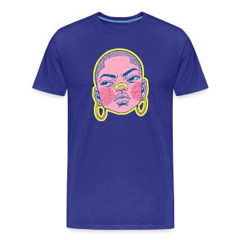 Black female portrait #9 - Men's Premium Organic T-Shirt - royal blue - Front - Damien (186cm)