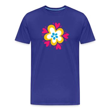 Cœurs de fleurs amour Flower Power Flower Power Mandala Coloré - T-shirt bio Premium Homme - bleu roi - Devant - Damien (186cm)