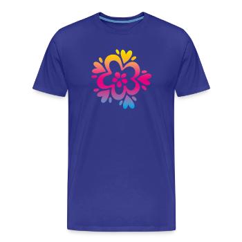 Décoration de mandala de fleurs en dégradé de fleurs - T-shirt bio Premium Homme - bleu roi - Devant - Damien (186cm)