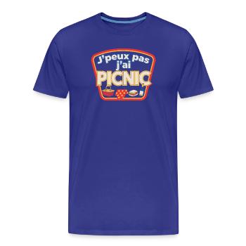 J'peux pas j'ai picnic - T-shirt bio Premium Homme - bleu roi - Devant - Damien (186cm)