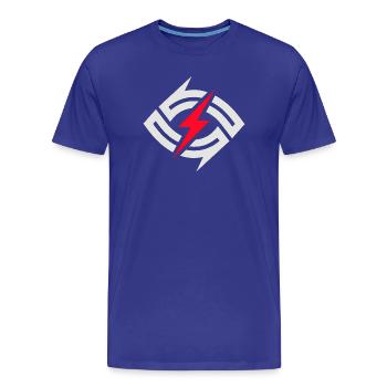 Kreisblitz Kontrast - Männer Premium Bio T-Shirt - Königsblau - Vorne - Damien (186cm)