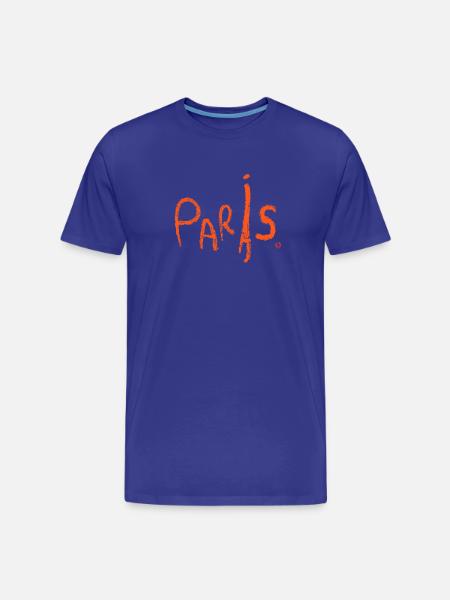 Paris Handgezeichnet Spruch - Männer Premium Bio T-Shirt - Königsblau