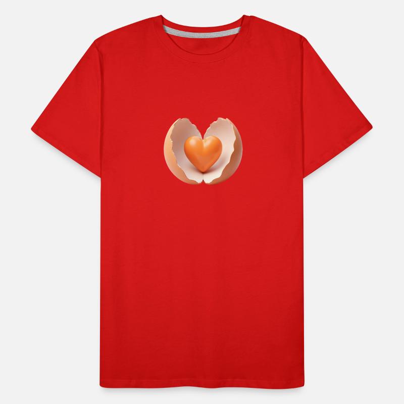 Herz in zerbrochener Eierschale Männer Premium Bio T-Shirt