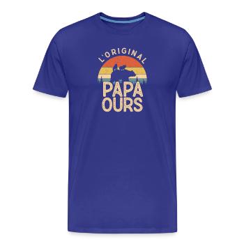 Original Papa Ours Pour Fete Des Peres - Männer Premium Bio T-Shirt - Königsblau - Vorne - Damien (186cm)