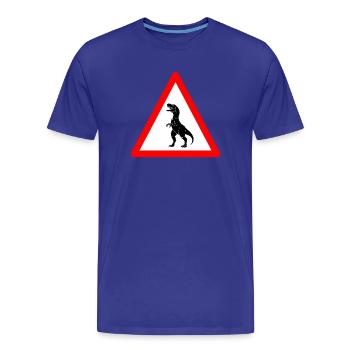Hüte dich vor Tyrannosaurus Rex voraus - Männer Premium Bio T-Shirt - Königsblau - Vorne - Damien (186cm)
