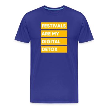 Festivals sind meine digitale Entgiftung - Männer Premium Bio T-Shirt - Königsblau - Vorne - Damien (186cm)