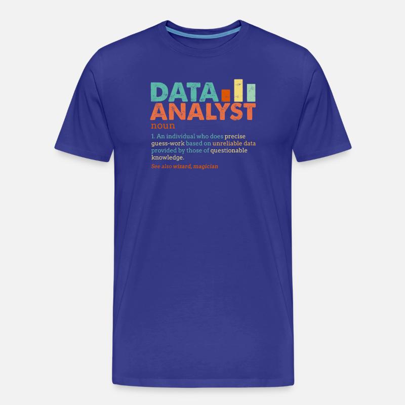 Data Analyst Retro Farbblöcke - Männer Premium Bio T-Shirt - Königsblau
