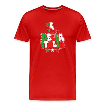 Bella Italia Pop Art – Farbenpracht - Männer Premium Bio T-Shirt - Rot - Vorne - Damien (186cm)