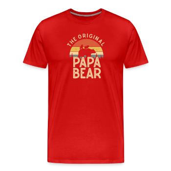 The Original Papa Bear - Men's Premium Organic T-Shirt - red - Front - Damien (186cm)