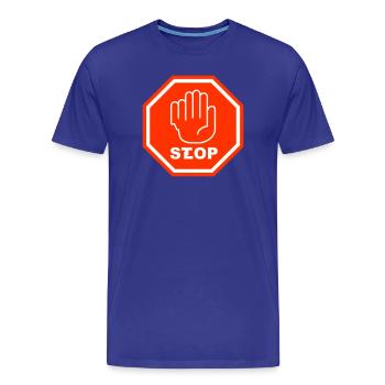 Stopp Slop - Männer Premium Bio T-Shirt - Königsblau - Vorne - Damien (186cm)