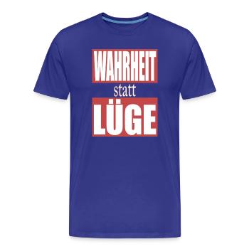 Wahrheit statt Lüge - Männer Premium Bio T-Shirt - Königsblau - Vorne - Damien (186cm)
