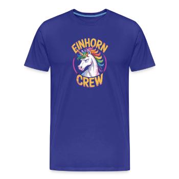  Einhorn Crew Regenbogen Einhorn Für Coole Unicorn - Männer Premium Bio T-Shirt - Königsblau - Vorne - Damien (186cm)