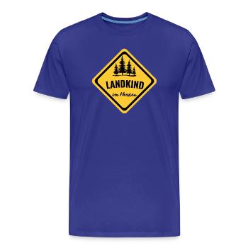 Landkind im Herzen - Männer Premium Bio T-Shirt - Königsblau - Vorne - Damien (186cm)