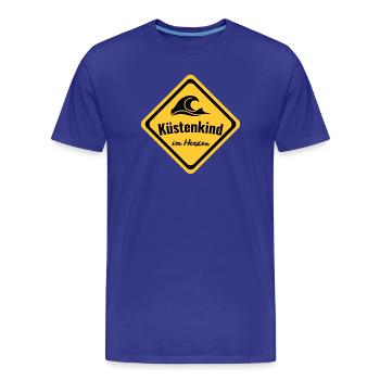 Küstenkind im Herzen - Männer Premium Bio T-Shirt - Königsblau - Vorne - Damien (186cm)