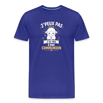 Premier Communion Agneau Céleste - T-shirt bio Premium Homme - bleu roi - Devant - Damien (186cm)