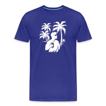Fête Silhouette Holiday - T-shirt bio Premium Homme - bleu roi - Devant - Damien (186cm)