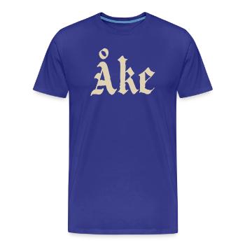 Åke Gothic Monogram Lettering - Men's Premium Organic T-Shirt - royal blue - Front - Damien (186cm)