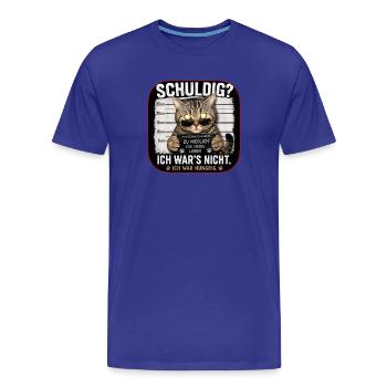 Katzenmugshot: Zu Niedlich - Männer Premium Bio T-Shirt - Königsblau - Vorne - Damien (186cm)