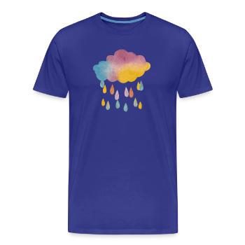 Dégradé d’aquarelle des nuages de pluie – Atmospheric Des - T-shirt bio Premium Homme - bleu roi - Devant - Damien (186cm)
