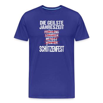 Geilste Jahreszeit Schützenfest - Männer Premium Bio T-Shirt - Königsblau - Vorne - Damien (186cm)