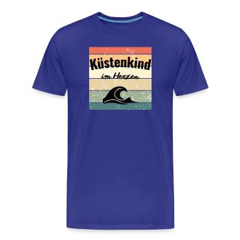 Meer im Herzen Vintage - Männer Premium Bio T-Shirt - Königsblau - Vorne - Damien (186cm)