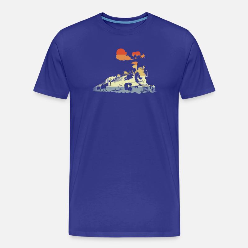 Oldtimer Dampfzug - Männer Premium Bio T-Shirt - Königsblau