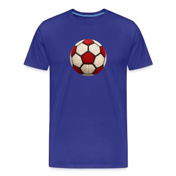 Voxel Football Rouge Blanc Rouge Fan Ball 2026 - T-shirt bio Premium Homme - bleu roi - Devant - Damien (186cm)