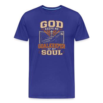 Gott Hütet Meine Seele Torwart Glaube Philipper 4 - Männer Premium Bio T-Shirt - Königsblau - Vorne - Damien (186cm)
