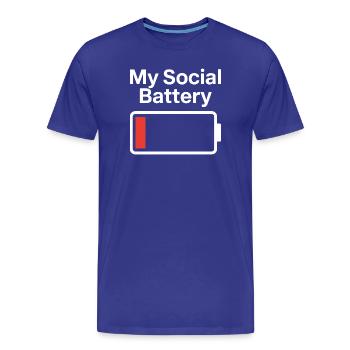Social Battery Introvertiert Leere Batterie Akku - Männer Premium Bio T-Shirt - Königsblau - Vorne - Damien (186cm)