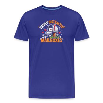 Facilement distrait par les boîtes aux lettres - Postman Post - T-shirt bio Premium Homme - bleu roi - Devant - Damien (186cm)