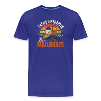 Facilement distrait par les boîtes aux lettres - Postman Post - T-shirt bio Premium Homme - bleu roi - Devant - Damien (186cm)