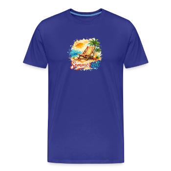 Sommerzeit im Liegestuhl - Männer Premium Bio T-Shirt - Königsblau - Vorne - Damien (186cm)
