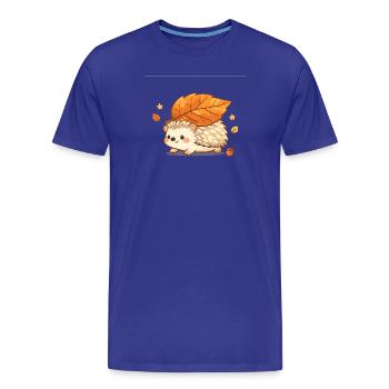 Herbstigel mit Ahornblatt - Männer Premium Bio T-Shirt - Königsblau - Vorne - Damien (186cm)