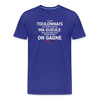 Je Suis Toulonnais Je Ne Ferme Deja Pas Ma Gueu... - T-shirt bio Premium Homme - bleu roi - Devant - Damien (186cm)