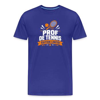 Prof de Tennis - T-shirt bio Premium Homme - bleu roi - Devant - Damien (186cm)
