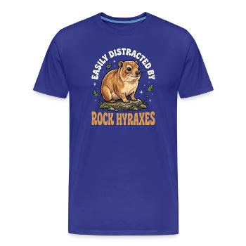 Easily distracted by rock hyraxes - Men's Premium Organic T-Shirt - royal blue - Front - Damien (186cm)