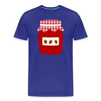 Pot de confiture de fraises rétro - T-shirt bio Premium Homme - bleu roi - Devant - Damien (186cm)