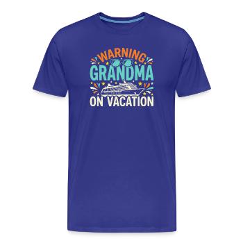 Cruising Granny, Grandma On Deck, - Men's Premium Organic T-Shirt - royal blue - Front - Damien (186cm)