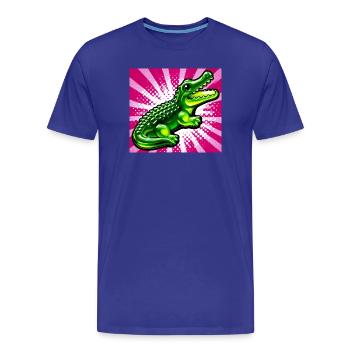 Krokodil - Männer Premium Bio T-Shirt - Königsblau - Vorne - Damien (186cm)
