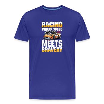 Racing Wo Geschwindigkeit Auf Mut Trifft - Männer Premium Bio T-Shirt - Königsblau - Vorne - Damien (186cm)