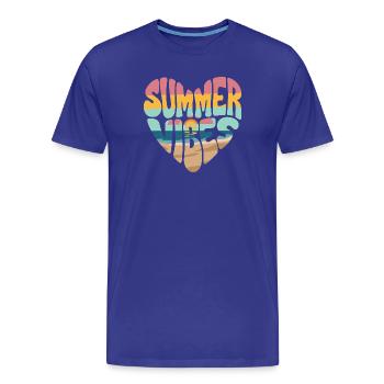 Ambiance estivale - T-shirt bio Premium Homme - bleu roi - Devant - Damien (186cm)