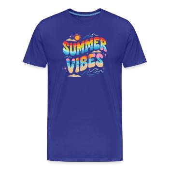 Ambiance estivale - T-shirt bio Premium Homme - bleu roi - Devant - Damien (186cm)