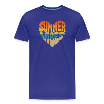 Ambiance estivale - T-shirt bio Premium Homme - bleu roi - Devant - Damien (186cm)