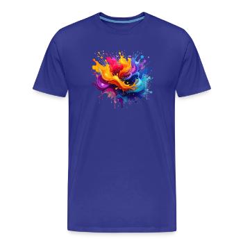 Colour explosion splashes - Men's Premium Organic T-Shirt - royal blue - Front - Damien (186cm)